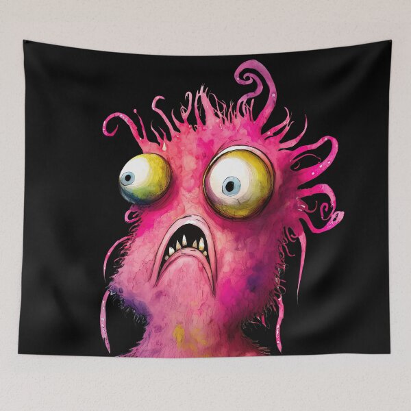 Item preview, Crazy Funny Monster, Pink Monster designed and sold by MoonFoxDesign.