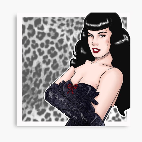 Bettie Page Disaster with Monopoly Ma - Canvas Wall Art