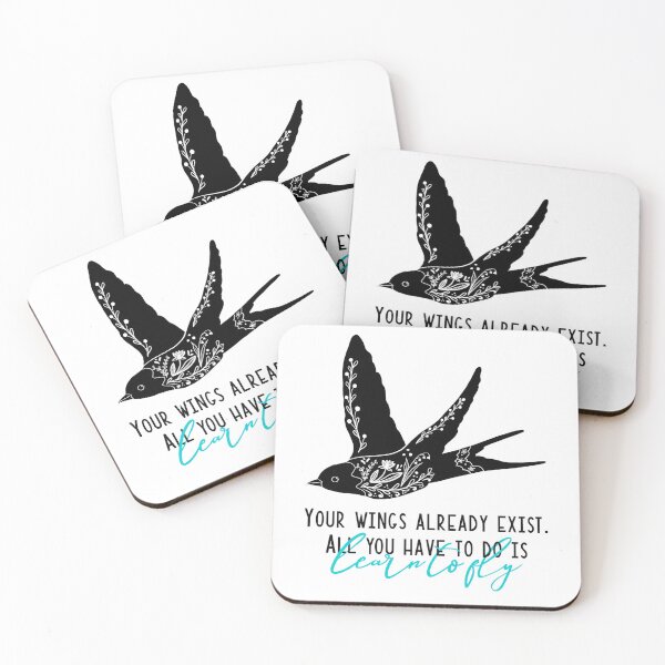 Item preview, Modern folklore style bird with inspirational quote designed and sold by BosskaDesign.
