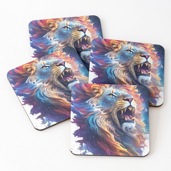 Item preview, portrait of a lion with a colorful mane designed and sold by jkrphoto.