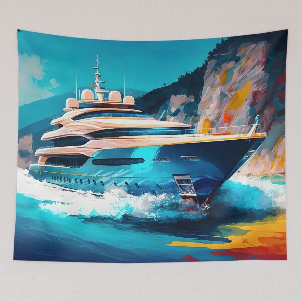 Item preview, A yacht in monaco harbor designed and sold by Cr-AI-tive.