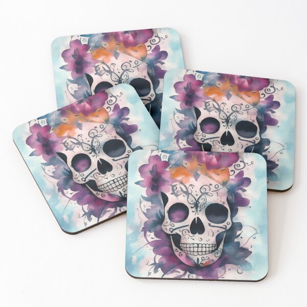 Item preview, skull in flowers with tattoos CALAVERA designed and sold by jkrphoto.