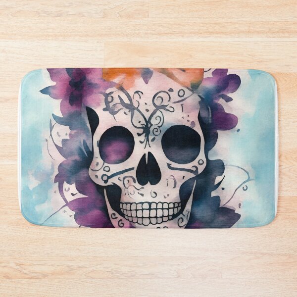 Item preview, skull in flowers with tattoos CALAVERA designed and sold by jkrphoto.