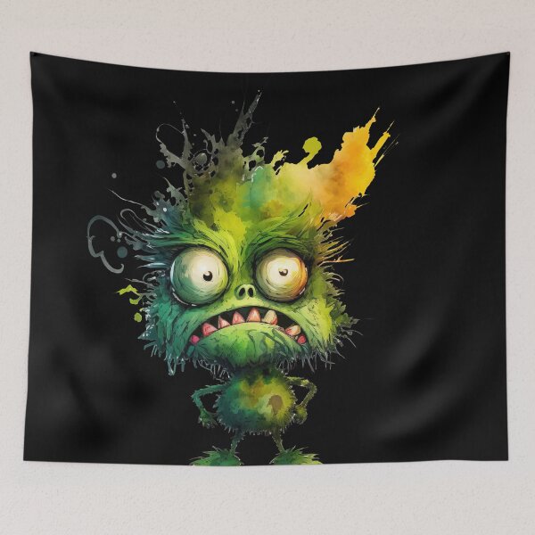 Item preview, Crazy Funny Monster, Green Monster designed and sold by MoonFoxDesign.