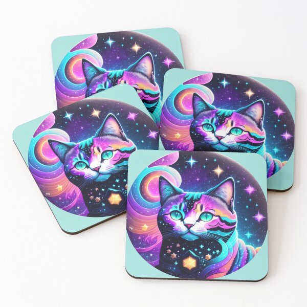 Item preview, Galaxy Cat Lovers Gift Kitten Cosmos Stars designed and sold by CyberArtWorld.