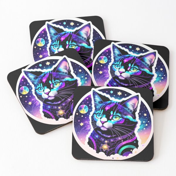 Item preview, Cat Galaxy Lovers Gift Kitten Cosmos Stars designed and sold by CyberArtWorld.