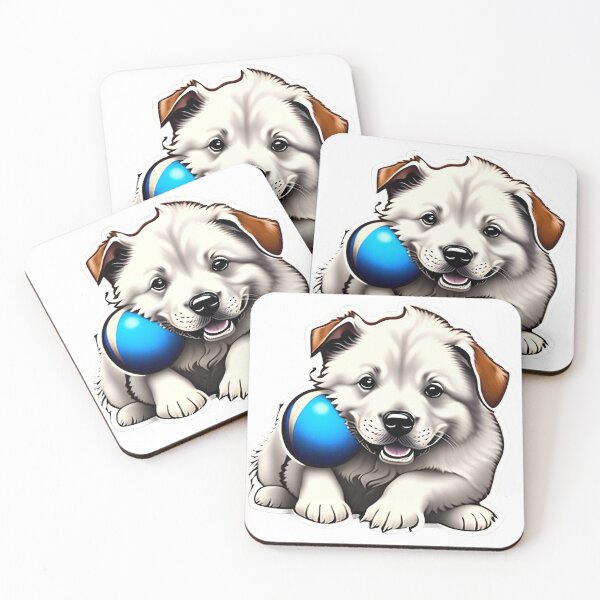Item preview, Playing Doggy with Blue Ball designed and sold by Creativesatvik.