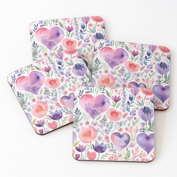 Item preview, Watercolor Hearts 05 - Violet Meadow designed and sold by JoanNinjaHen.