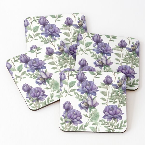 Item preview, Blissful Purple-Blue Aconitum Flowers Watercolor Floral Patterns designed and sold by Wonder Of Light.