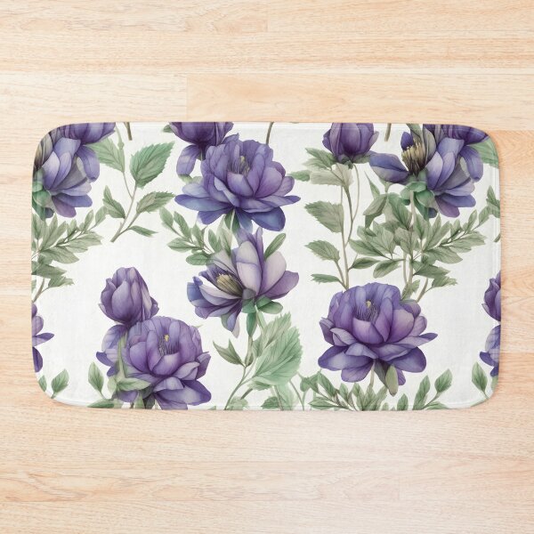 Item preview, Blissful Purple-Blue Aconitum Flowers Watercolor Floral Patterns designed and sold by Wonder Of Light.