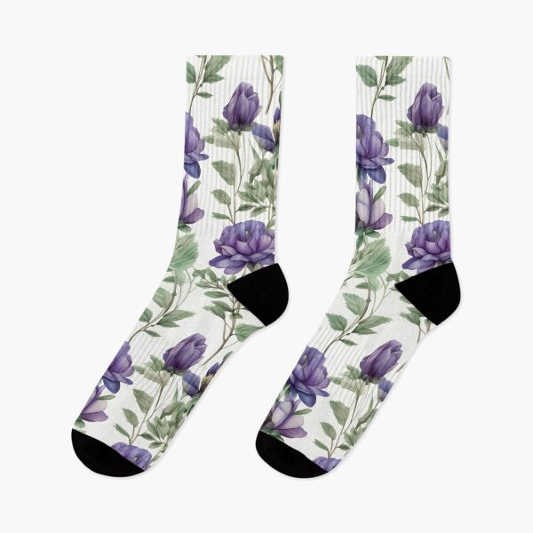 Item preview, Blissful Purple-Blue Aconitum Flowers Watercolor Floral Patterns designed and sold by Wonder Of Light.