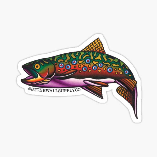 SSC Brook Trout Tattoo Flash Sticker