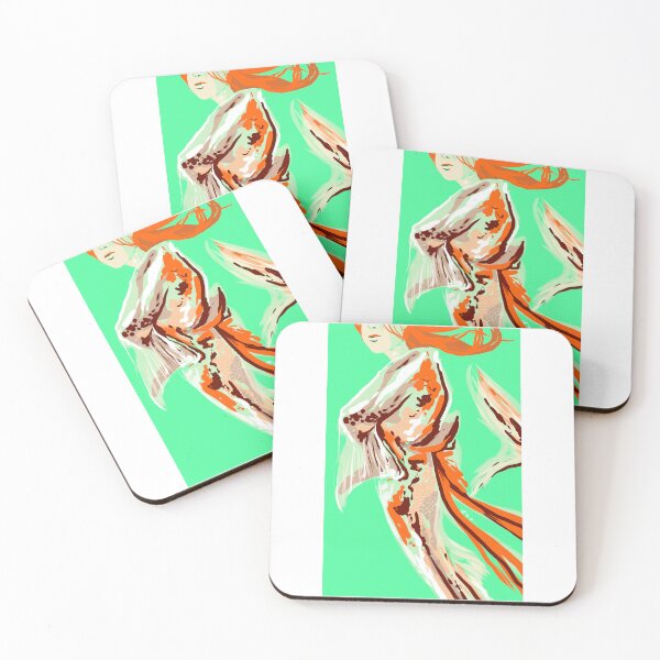 Item preview, Mermay Koi Carp Mermaid kimono pretty girl redhead art Fishpond designed and sold by sandpaperdaisy.