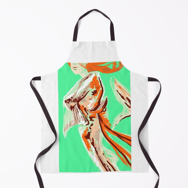 Item preview, Mermay Koi Carp Mermaid kimono pretty girl redhead art Fishpond designed and sold by sandpaperdaisy.