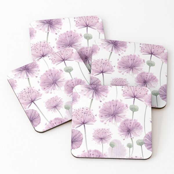 Item preview, Blissful Purple Allium Flowers Watercolor Floral Patterns designed and sold by Wonder Of Light.