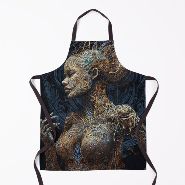 Item preview, cyborg queen-woman-beautiful-cyberpunk-robot-portrait-science fiction-pretty-fantasy designed and sold by Hermossa-Art.