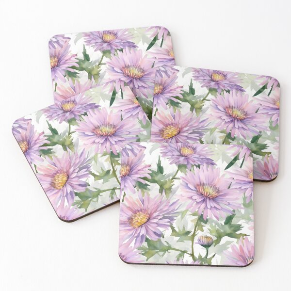 Item preview, Blissful Light-Lavender Aster Flowers Watercolor Floral Patterns designed and sold by Wonder Of Light.