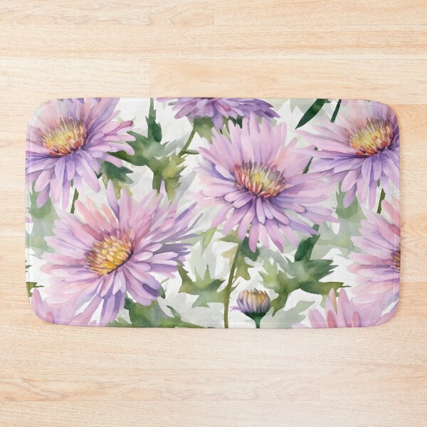 Item preview, Blissful Light-Lavender Aster Flowers Watercolor Floral Patterns designed and sold by Wonder Of Light.