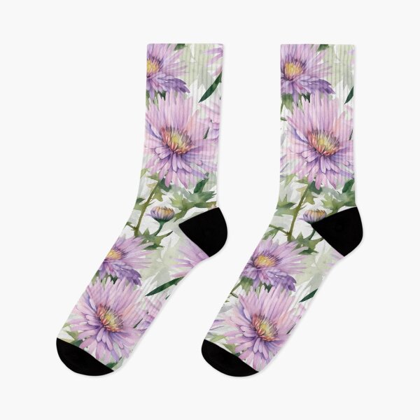 Item preview, Blissful Light-Lavender Aster Flowers Watercolor Floral Patterns designed and sold by Wonder Of Light.