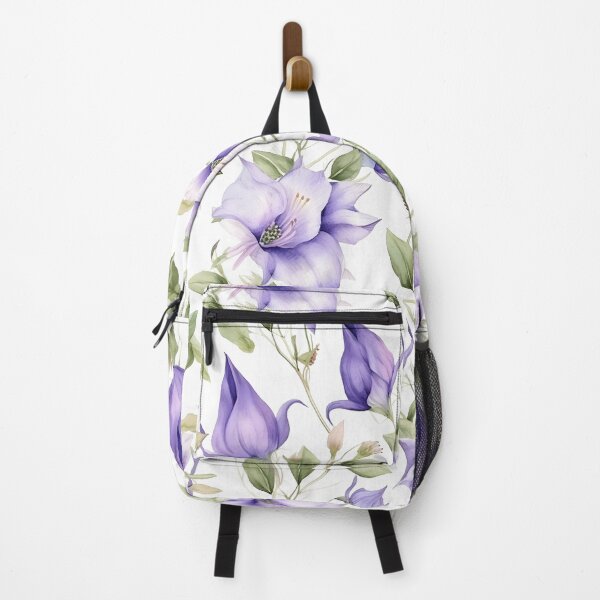Aperçu de l'œuvre Fleurs de campanule bleu-violet bienheureuses Motifs floraux à l'aquarelle créée et vendue par Wonder Of Light.