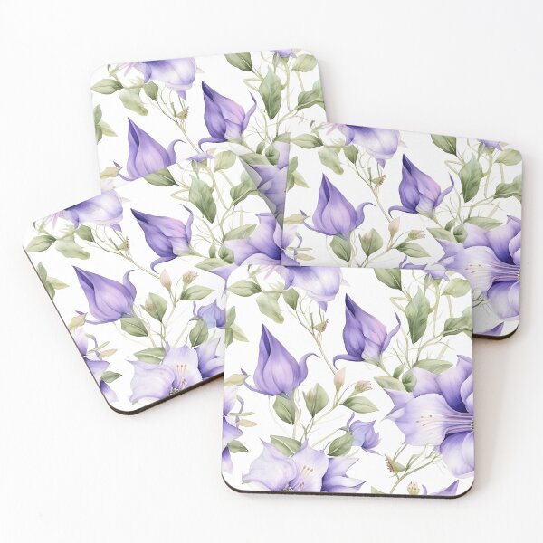 Item preview, Blissful Blue-Purple Campanula Flowers Watercolor Floral Patterns designed and sold by Wonder Of Light.