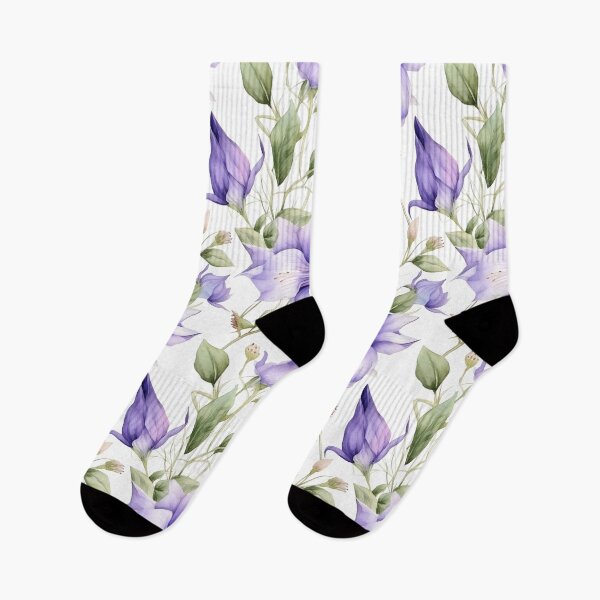 Item preview, Blissful Blue-Purple Campanula Flowers Watercolor Floral Patterns designed and sold by Wonder Of Light.