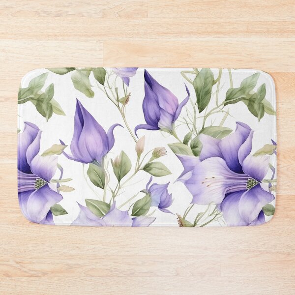 Item preview, Blissful Blue-Purple Campanula Flowers Watercolor Floral Patterns designed and sold by Wonder Of Light.