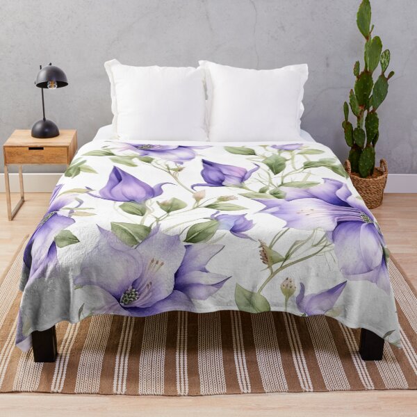 Item preview, Blissful Blue-Purple Campanula Flowers Watercolor Floral Patterns designed and sold by Wonder Of Light.