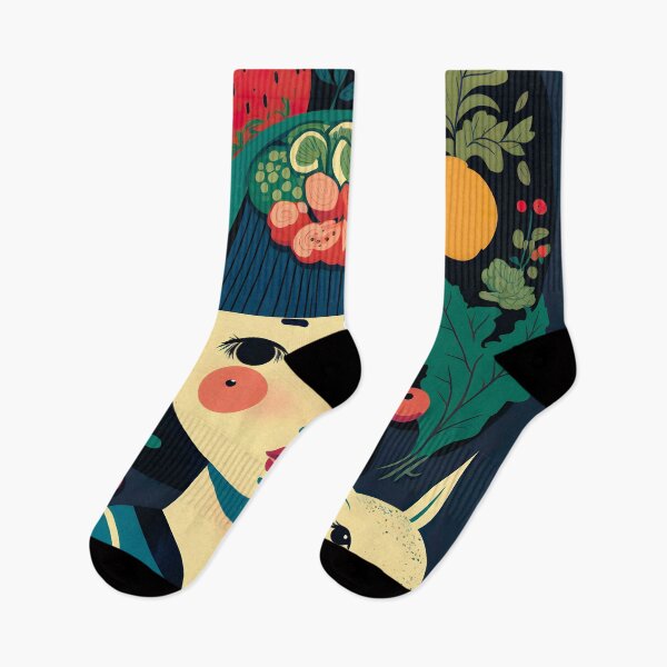 Item preview, Girl with a Headdress of Veggies designed and sold by UrbanShoreArt.