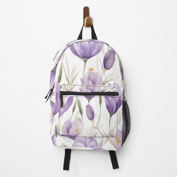 Item preview, Blissful Purple Crocus Flowers Watercolor Floral Patterns designed and sold by Wonder Of Light.