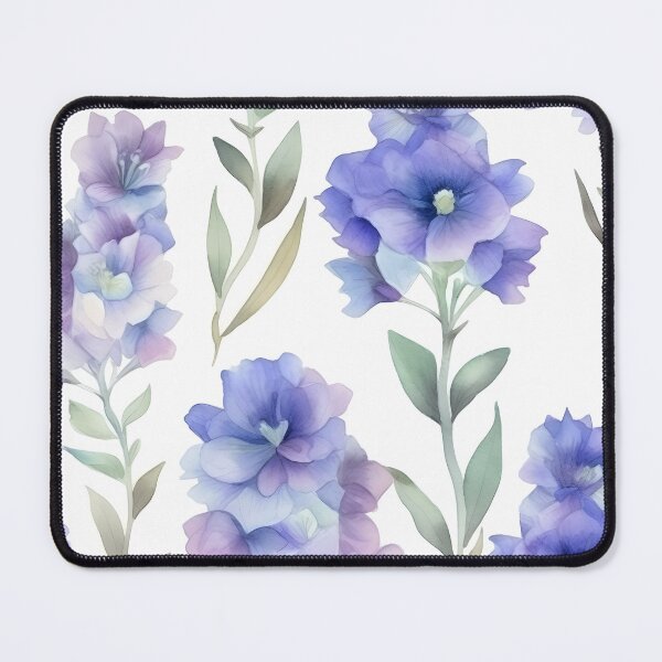 Item preview, Blissful Blue and Purple Delphinium Flowers Watercolor Floral Patterns designed and sold by Wonder Of Light.