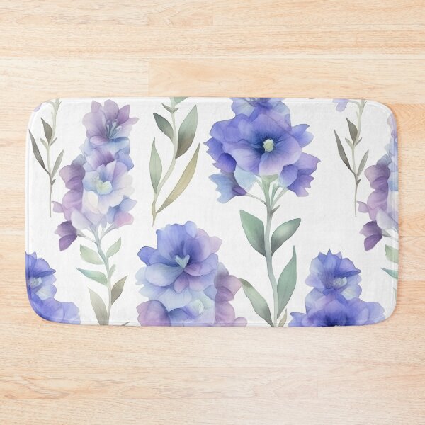 Item preview, Blissful Blue and Purple Delphinium Flowers Watercolor Floral Patterns designed and sold by Wonder Of Light.