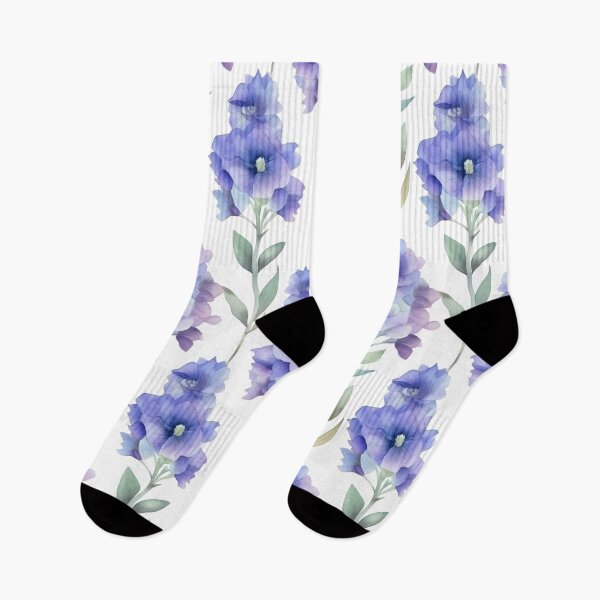 Item preview, Blissful Blue and Purple Delphinium Flowers Watercolor Floral Patterns designed and sold by Wonder Of Light.