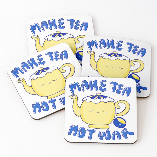 Artikelvorschau, World Peace Make Tea Not War - inspirierendes Zitat und handgezeichnete Kunst entworfen und verkauft von Theladywholived.