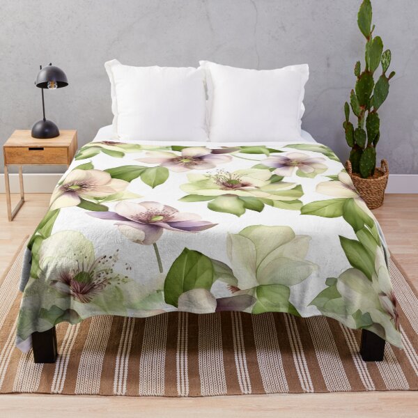 Item preview, Blissful Light Purple and Pink Hellebore Flowers Watercolor Floral Patterns designed and sold by Wonder Of Light.