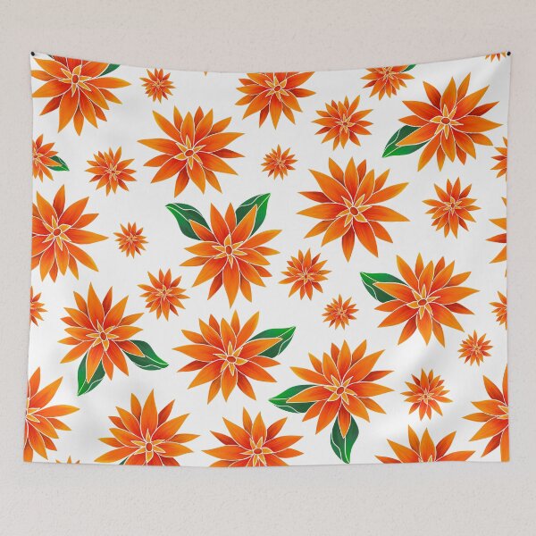 Item preview, Funky Tropical Florals in Tangerine designed and sold by artsylyons.