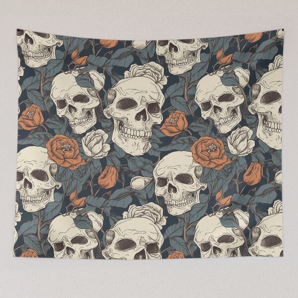 Item preview, skulls and flowers pattern designed and sold by Imparable.