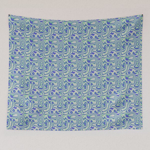 Item preview, seamless abstract puddle pool (Blue) designed and sold by Tokofereal.