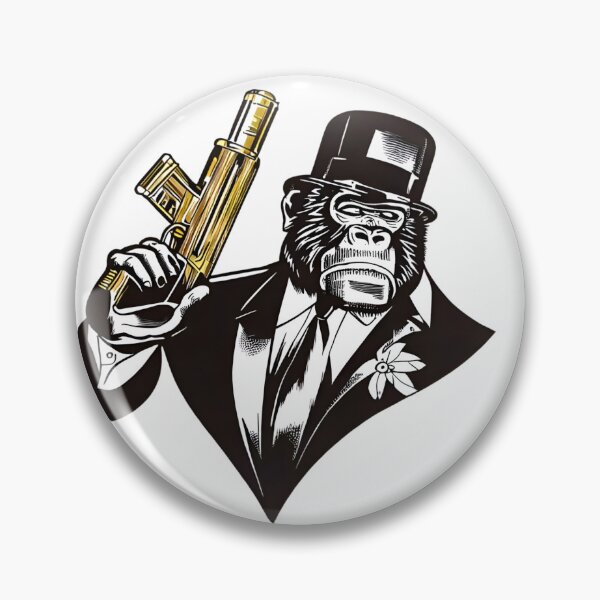 Item preview, The Golden Gun Gorilla designed and sold by DistopiaSell.