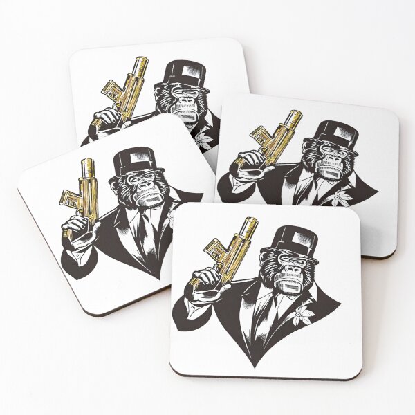 Item preview, The Golden Gun Gorilla designed and sold by DistopiaSell.