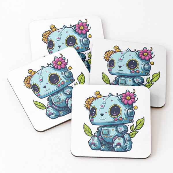 Item preview, Cute robot with flowers designed and sold by Zela.