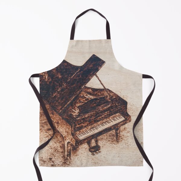 Item preview, Grand piano realistic pyrography art designed and sold by Nathanail Evan Linardis.