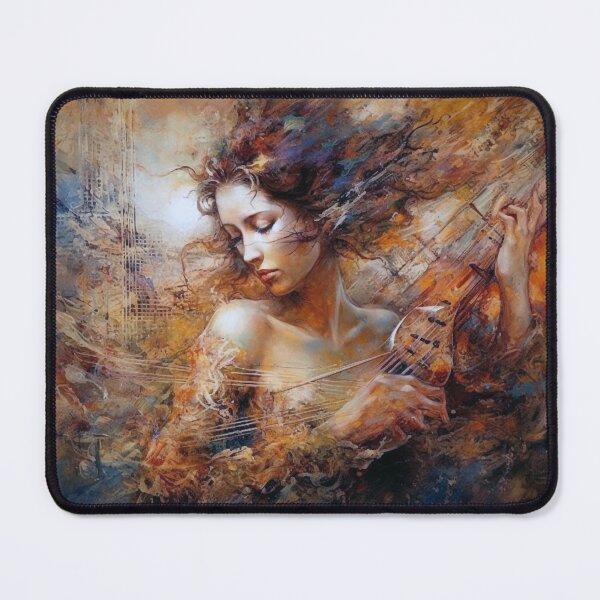 Item preview, Musical Muse Masterpiece-var 1, Digital Art, Abstract Woman, Romantic Emotion, UHD Wall Art, 20"x16" Print designed and sold by stateofhuman.