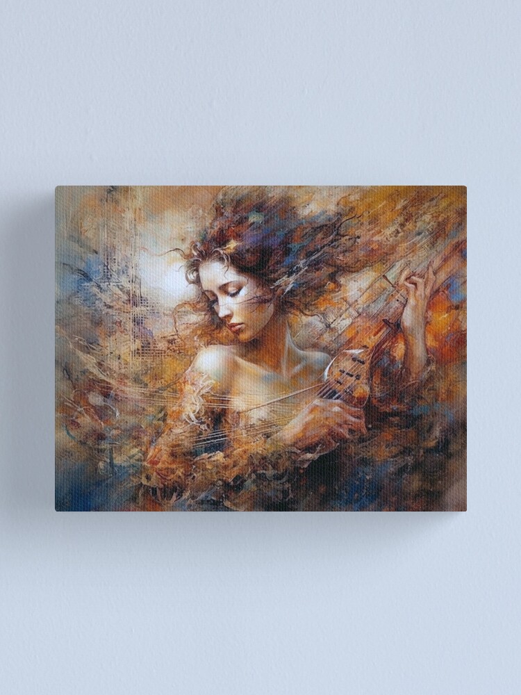 Musical Muse Masterpiece var 1 Digital Art Abstract Woman Romantic Emotion UHD Wall Art 20 x16 Print Canvas Print