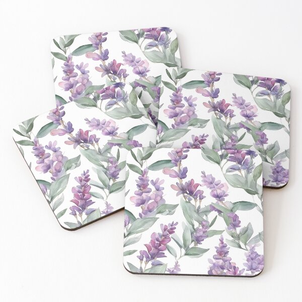 Item preview, Blissful Light Lavender and Purple Salvia Flowers Watercolor Floral Patterns designed and sold by Wonder Of Light.