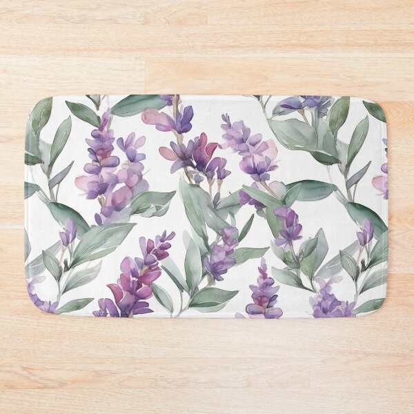 Item preview, Blissful Light Lavender and Purple Salvia Flowers Watercolor Floral Patterns designed and sold by Wonder Of Light.