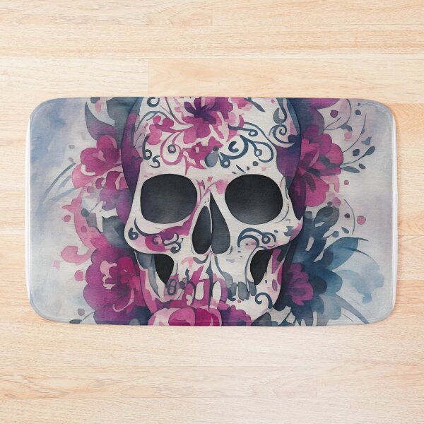 Item preview, skull in flowers with tattoos CALAVERA designed and sold by jkrphoto.