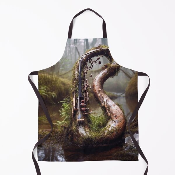 Item preview, "Mystical Otherworldly Instrument Digital Art: UHD 300 dpi Brass Horn with Strings, Music of Other Worlds & Nature Connection " designed and sold by stateofhuman.