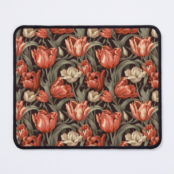 Item preview, Red tulip vintage, cottage core pattern designed and sold by ivsiva.