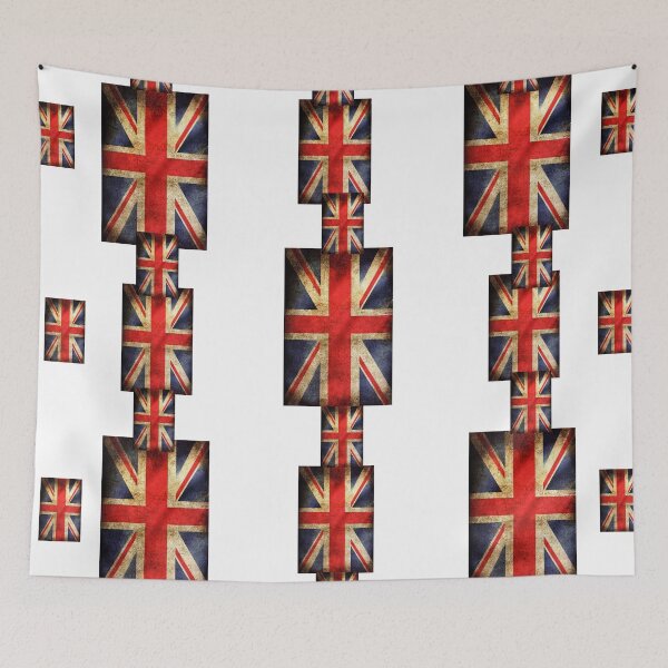 Item preview,  ENGLISH BRITISH FLAG PATTERNS GRUNGY -WHITE ART designed and sold by sharlesart.